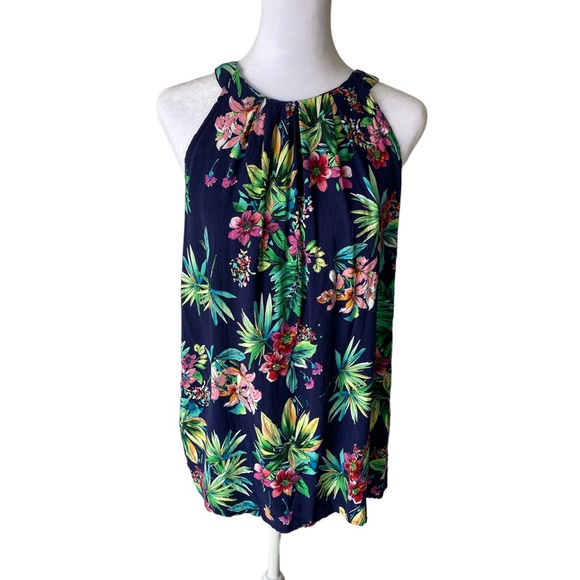 RACHEL Rachel Roy Tops - RACHEL ROY Navy and Floral Tank Top Women’s Size M